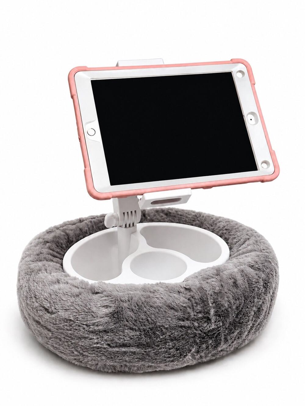Tablet Pillow Stand w/Snack Bowl 360°Rotat Holder for iPad Kindle Phone Bed Sofa